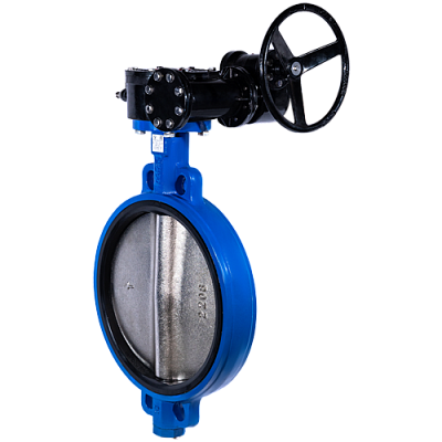 Затвор дисковый Ridval тип RVB 01 DN200 PN16,корпус чугун, диск чугун, EPDM, Редуктор СИНИЙ